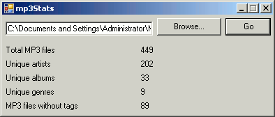 mp3Stats showing some results